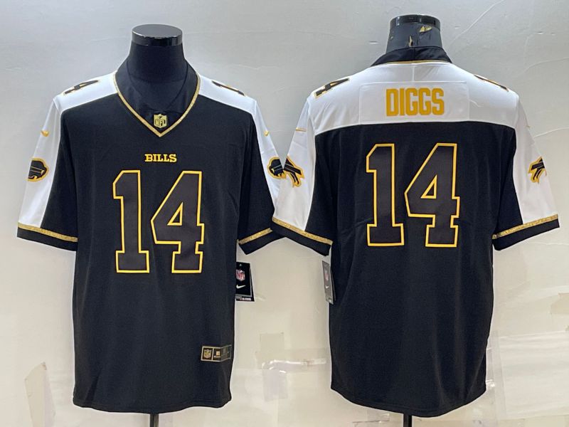 Men Buffalo Bills 14 Diggs Black Thanksgiving 2022 Nike Limited Vapor Untouchable NFL Jersey